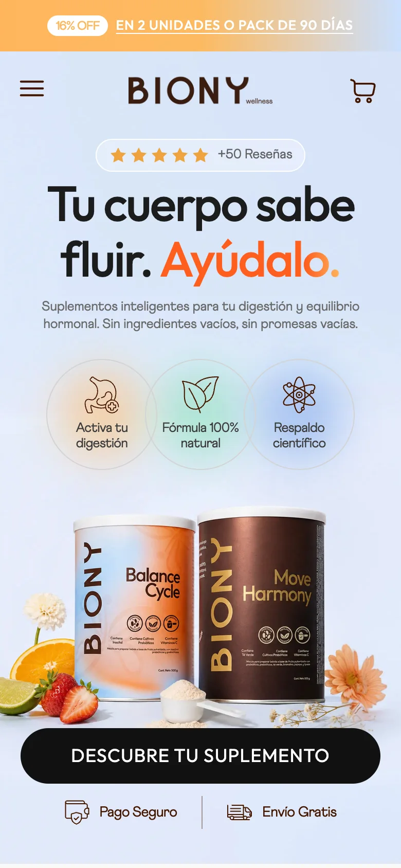 Tienda de Biony en un teléfono
