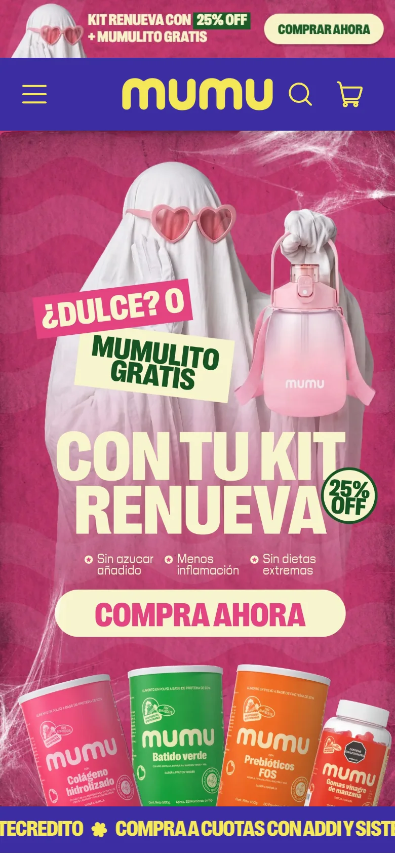Tienda de Mumu en un teléfono