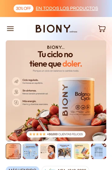 Ficha de producto en el celular de una tienda construida por ConvertMate